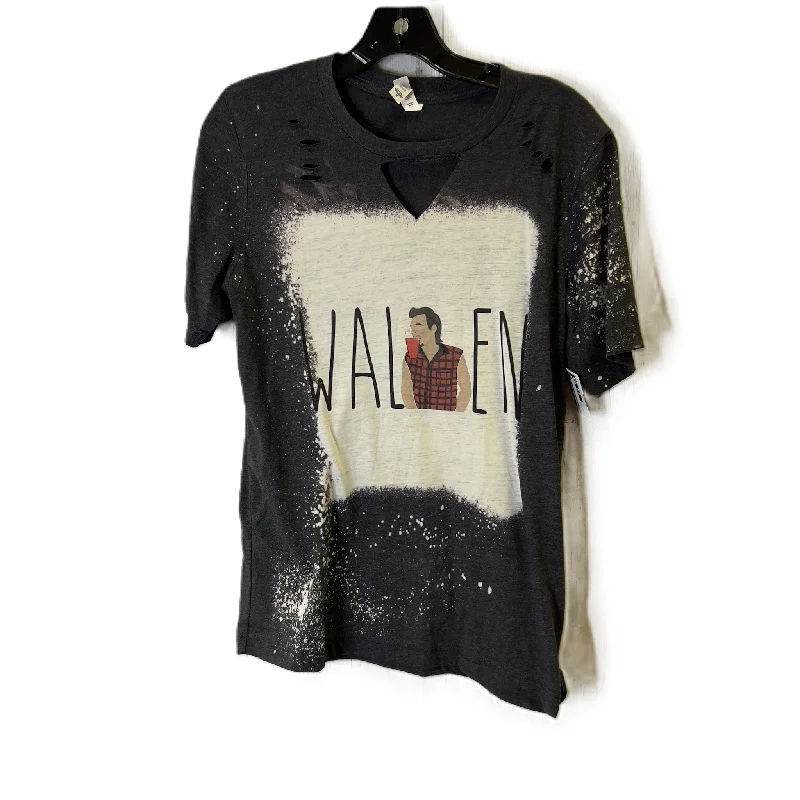 Top Short Sleeve By Bella + Canvas In Grey, Size: M